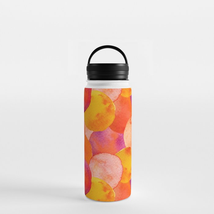 Watercolour pompoms in sunset Water Bottle