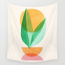 Summer Stack Abstract Plant Illustration Wall Tapestry