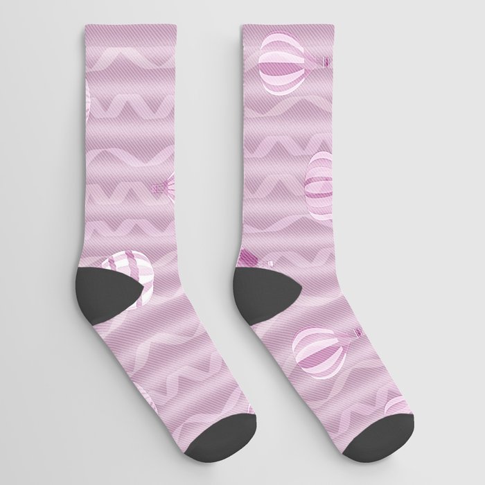 Party with Balloons and Ribbons in Pale Pink Socks