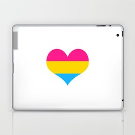 Pansexual pride flag colors in a heart shape Laptop Skin