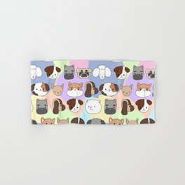 Multicolored pattern with cute, funny happy dogs. Prints, baby and pets texture for children.  Hand & Bath Towel