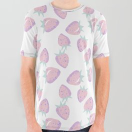 Cotton Candy Strawberry All Over Graphic Tee