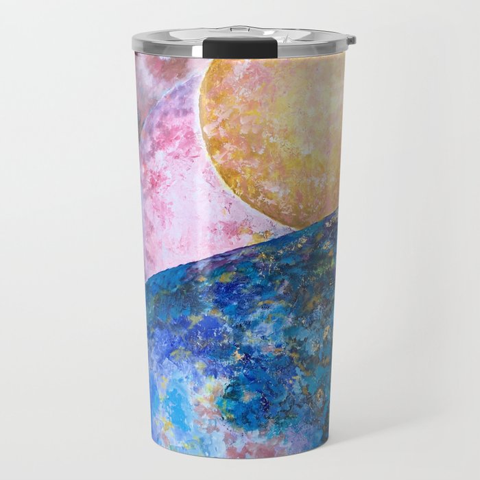 INCOMING- Colorful Abstract Impressionist Galaxy Painting  Travel Mug