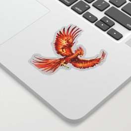 Rising Phoenix Fire Fenix Inspirational Mythical Bird Rise from ashes Rebirth Symbol Sticker