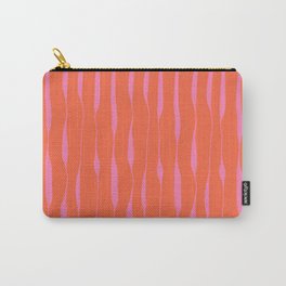 Threaded Stripes Painted Pattern in Hot Pink and Bright Orange Carry-All Pouch