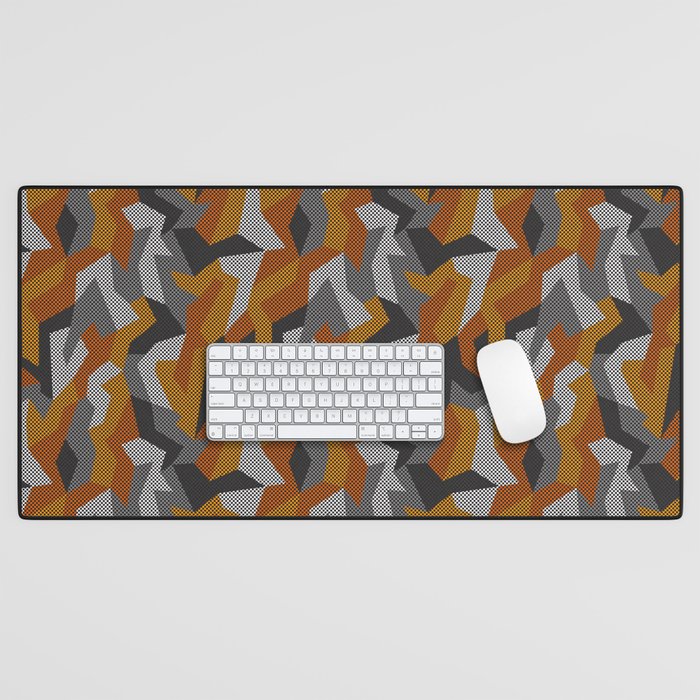 Modern Orange camouflage pattern. Vector illustration background  Desk Mat