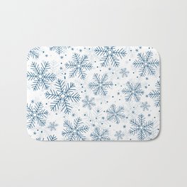 Blue snowflakes pattern Badematte