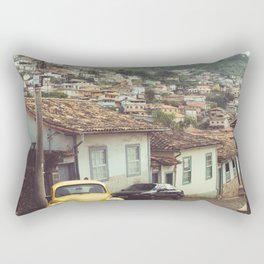 Brazil Photography - Old Street With An Old Yellow Car Rectangular Pillow