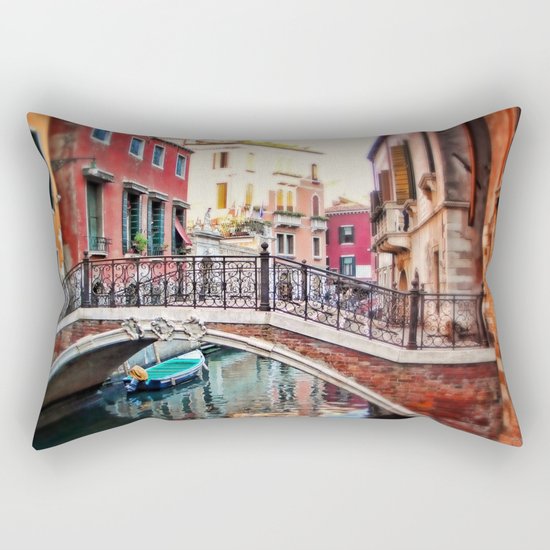 the blue boat Rectangular Pillow