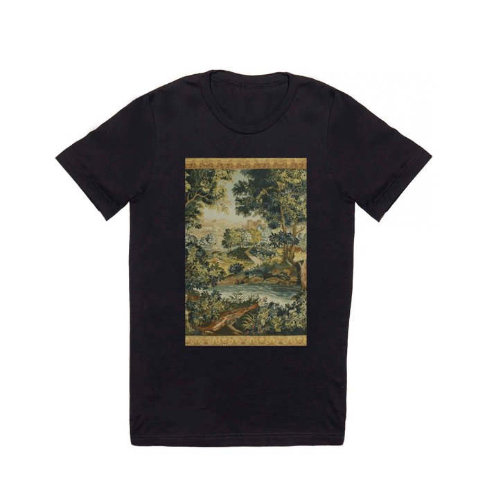 Antique 18th Century Verdure French Aubusson Tapestry T Shirt
