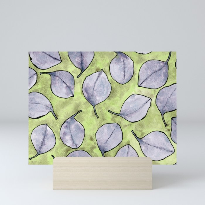 eucalyptus with serpentine green background Mini Art Print