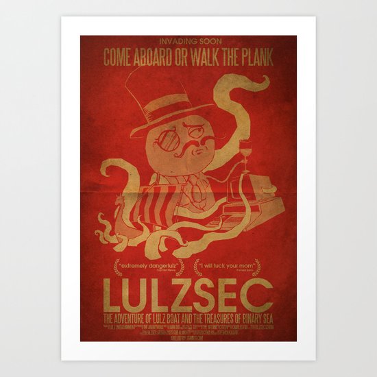 LulzSec: The Adventure Of Lulz Boat & The Treasure of Binary Sea Art Print