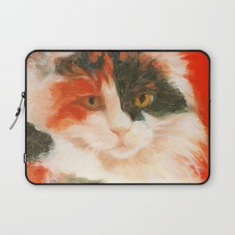 Classical calico cat portrait oil painting Laptop Sleeve