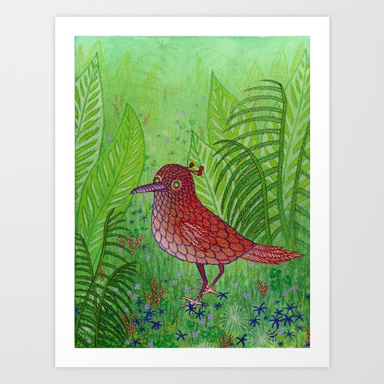 Red Bird Art Print