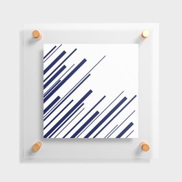 Diagonals - Blue and White Floating Acrylic Print