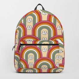 70s Retro Floral Pattern 09 Backpack