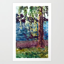 Willows at Lutry Art Print