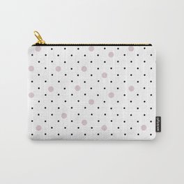 Pin Points Polka Dot Pink Carry-All Pouch | Black and White, Pink, White, Polka, Children, Black, Spots, Dots, Pattern, Graphic Design 