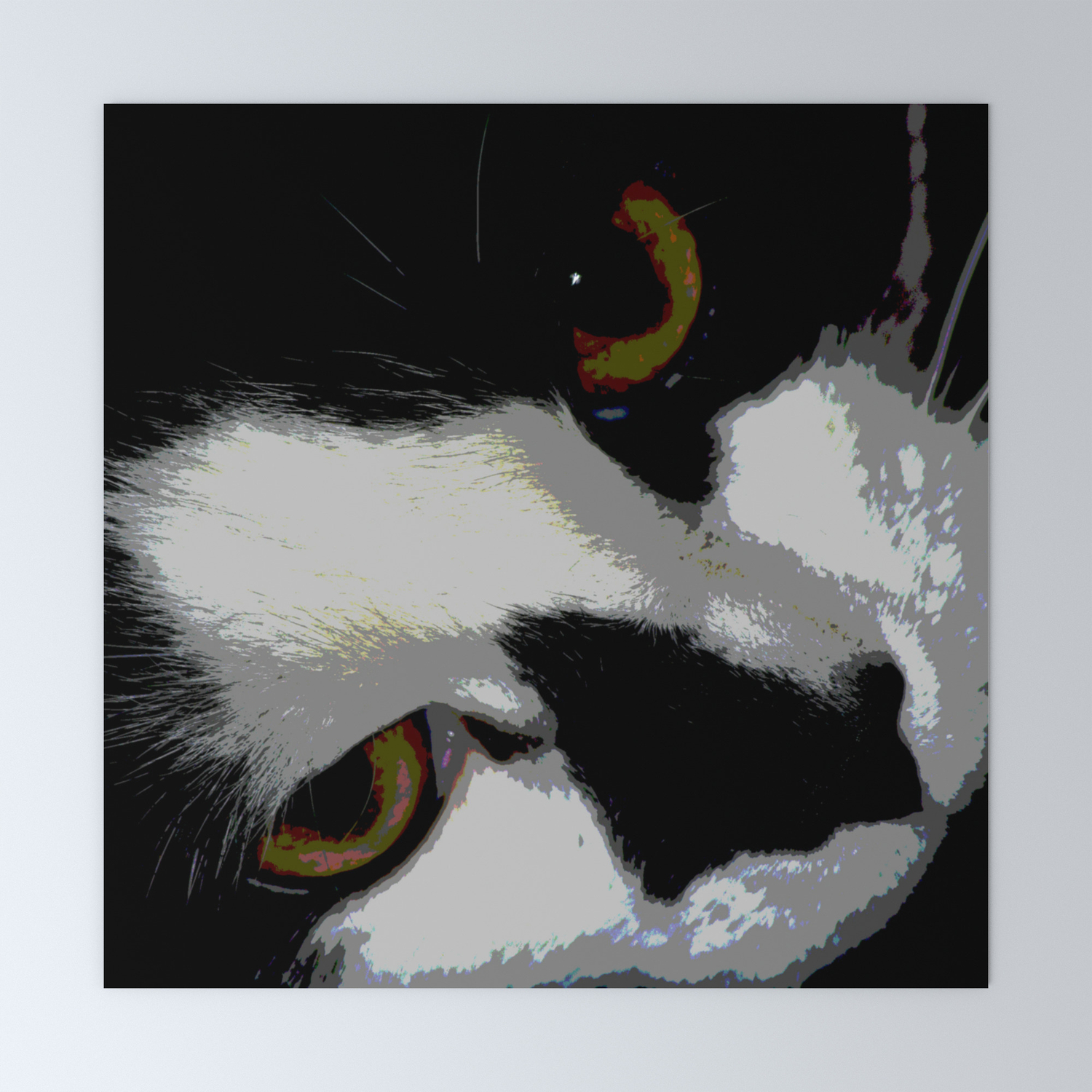 Black White Cat Mini Art Print By Carstenjohn Society6