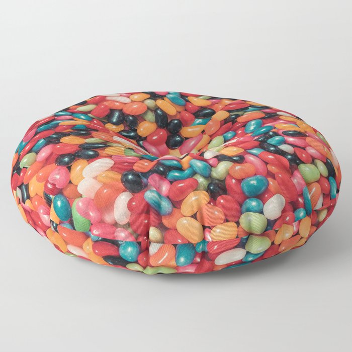 Vintage Jelly Bean Real Candy Pattern Floor Pillow