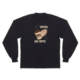 Coffins And Coffee Coffin Halloween Long Sleeve T-shirt