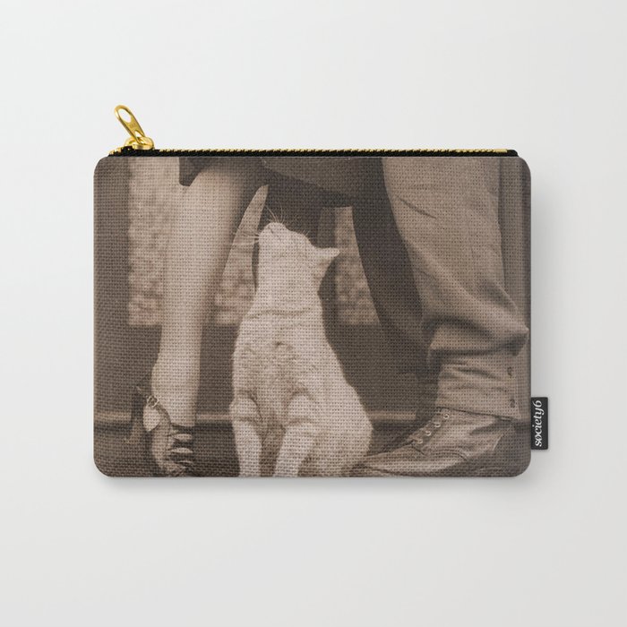 It's Love! Vintage Couple With Kitty Carry-All Pouch