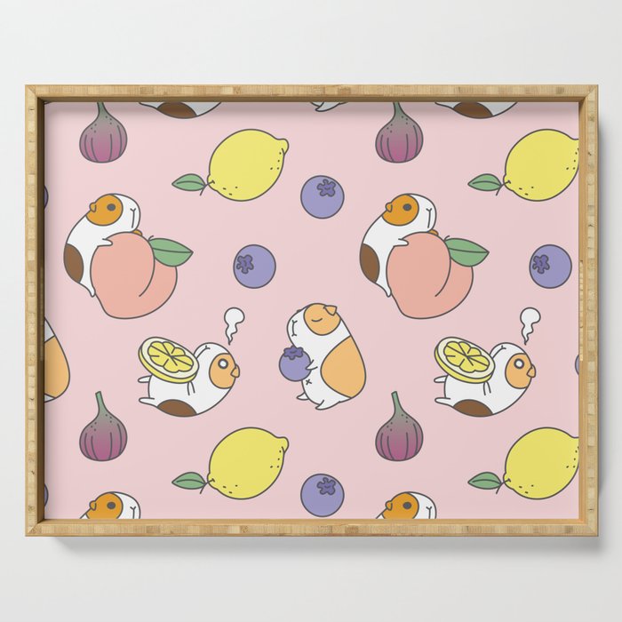 Guinea pig and fruits pattern Serving Tray