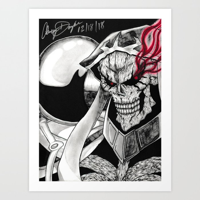Best Anime Characters Overlord Ainz Ooal Gown Art Board Print for Sale by  Minimal-World