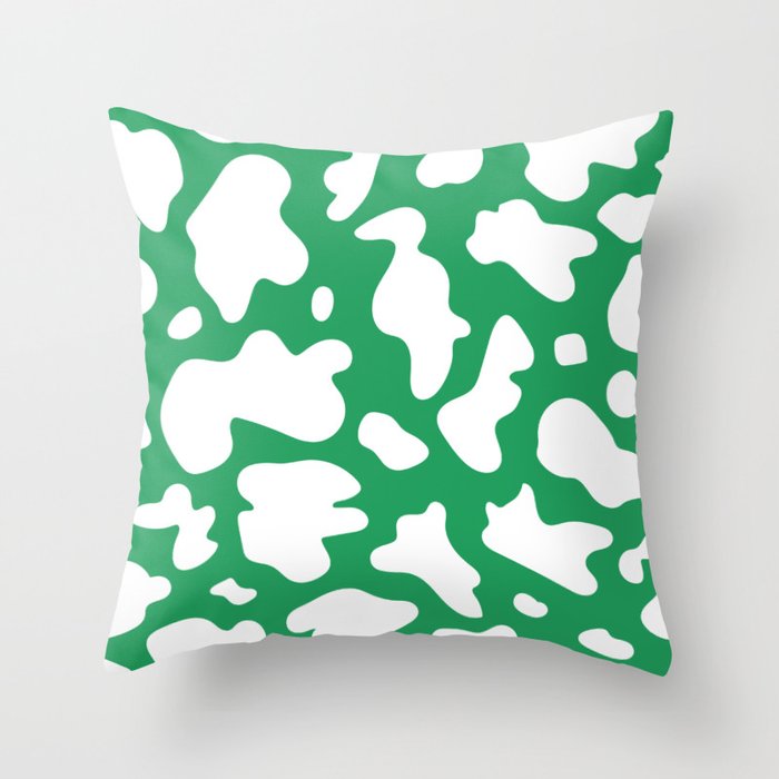 green cow print Throw Pillow