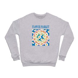 FLOWER MARKET \\ DAISIES \\ blue version Crewneck Sweatshirt | Colorful, Daisies, Groovy, Typography, Curated, Graphicdesign, Abstract, Flower Market, Daisy, Trendy 