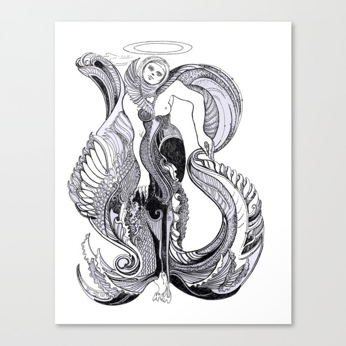B Mermaid Canvas Print