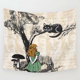 Alice in Wonderland and Cheshire Cat Wall Tapestry