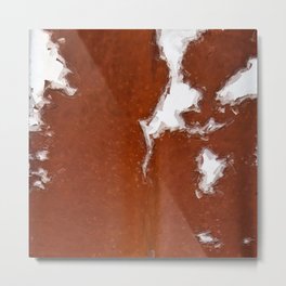 Cow Back Spots in Brown and White Metal Print
