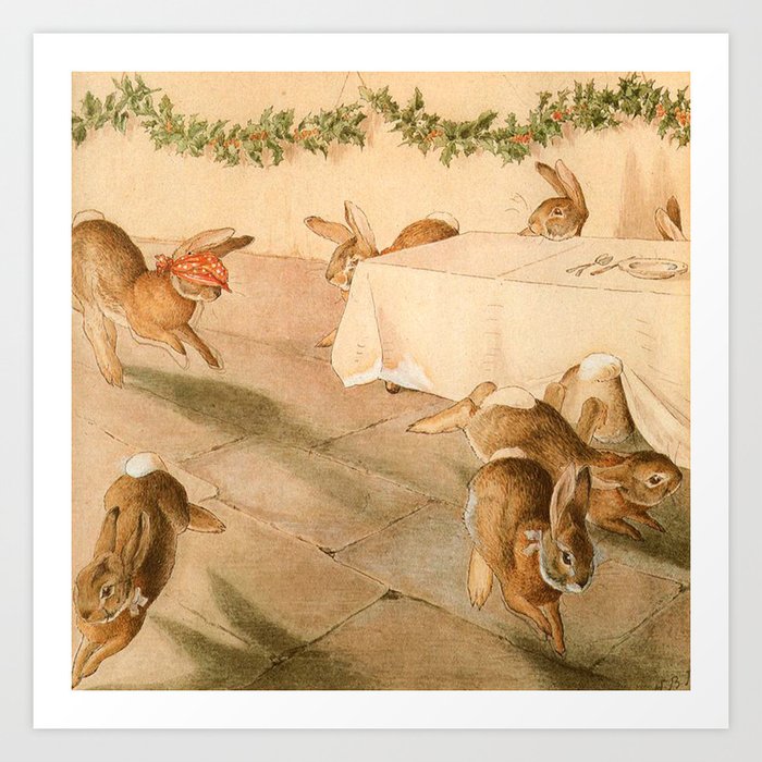 The Rabbits' Christmas Party, 1987-4 blind mans bluff Art Print