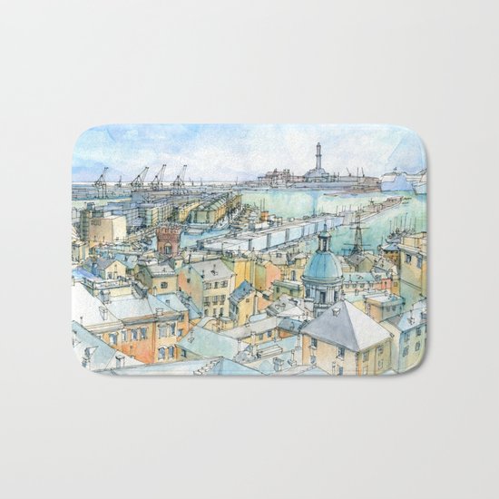 Il Porto (view of Genoa) Bath Mat