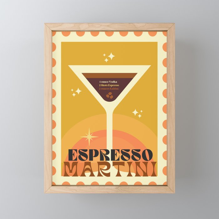 Espresso Martini Cocktail Framed Mini Art Print