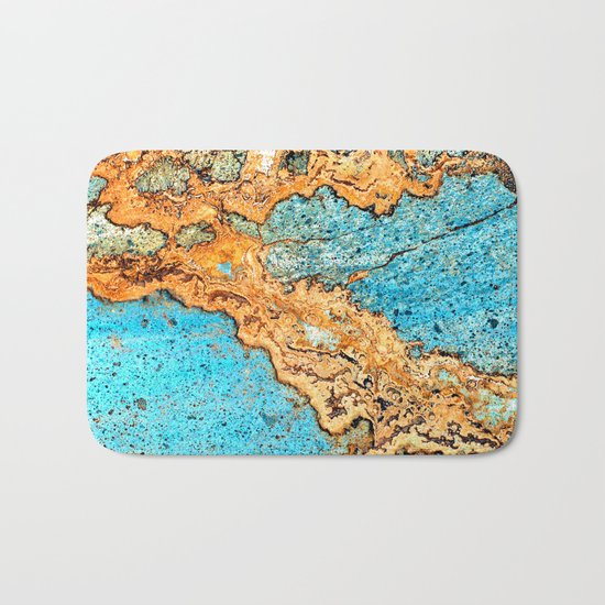 Aqua & Gold Bath Mat