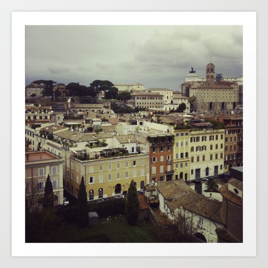 Rainy Rome Art Print