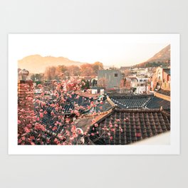 Seoul Rooftops - Bukchon Hanok Village, Korea Art Print