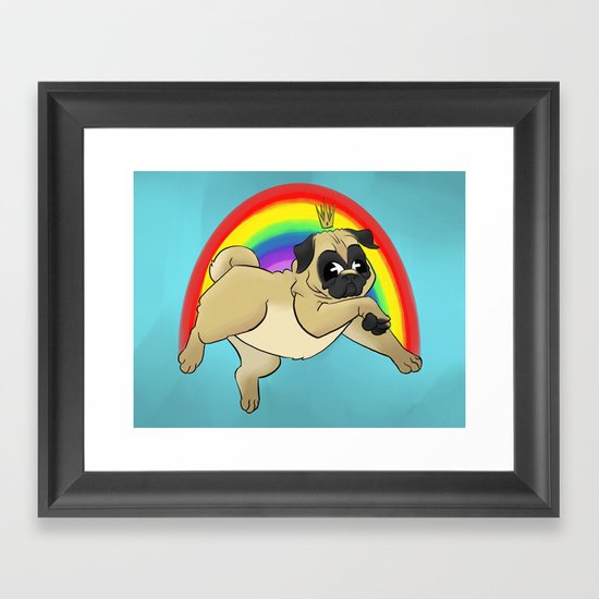 King Pug Framed Art Print