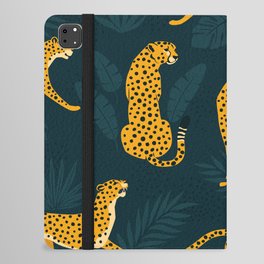 Leopard pattern Black iPad Folio Case