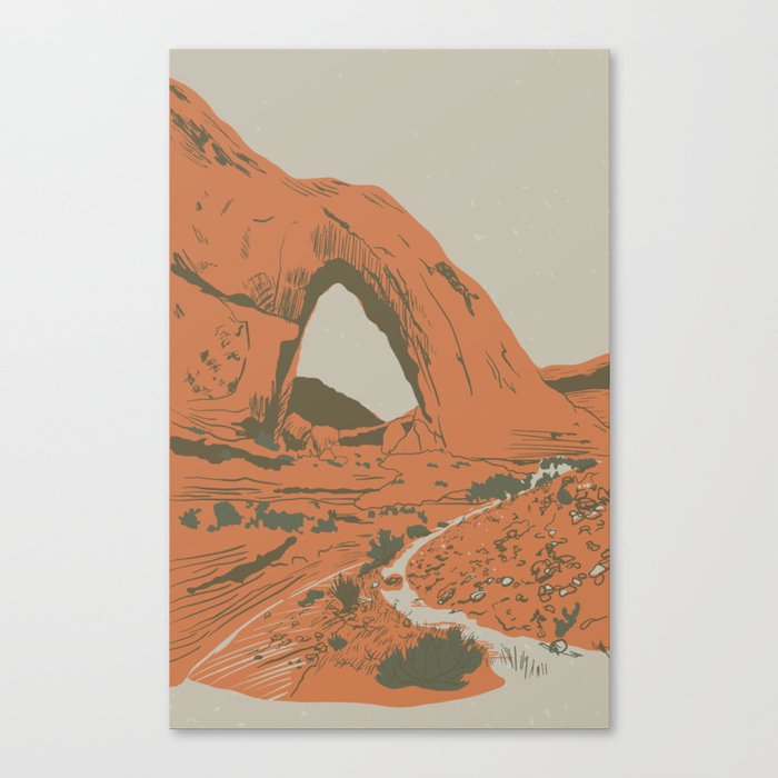 Canyon Arch Block Print Canvas Print