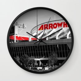Arrowhead Stadium Panorama In Selective Coloring Wall Clock | Runitback, Seats, Arrowheadstadium, Cityscape, Champions, Photo, Chiefsstadium, Iconic, Red, Blackandwhite 