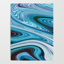 Flowing Blue Layers Poster