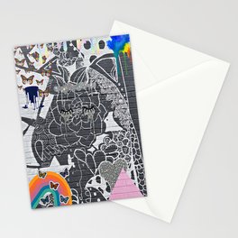 Collage of Chaos, Symbols, and Colors Stationery Card