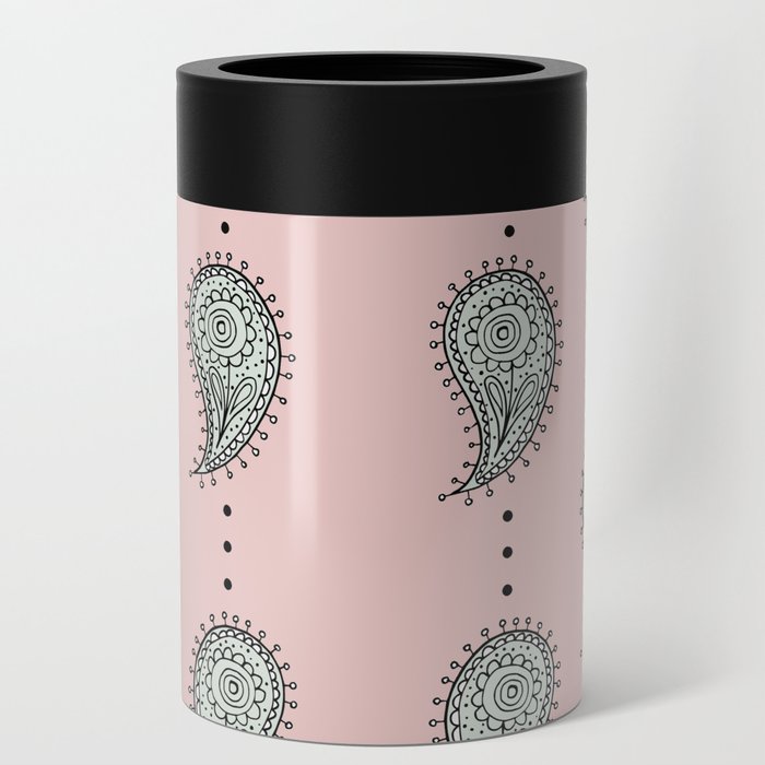 Dust Storm Pink Paisley Floral Pattern Can Cooler