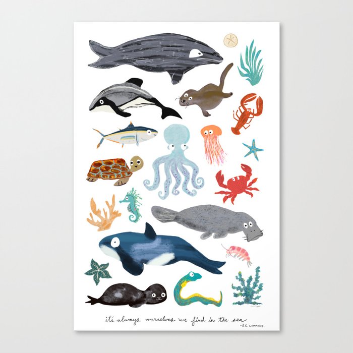 Sea Change: Ocean Animals Canvas Print