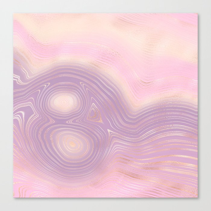 Muted Purple Pink Gold Agate Geode Luxury Canvas Print