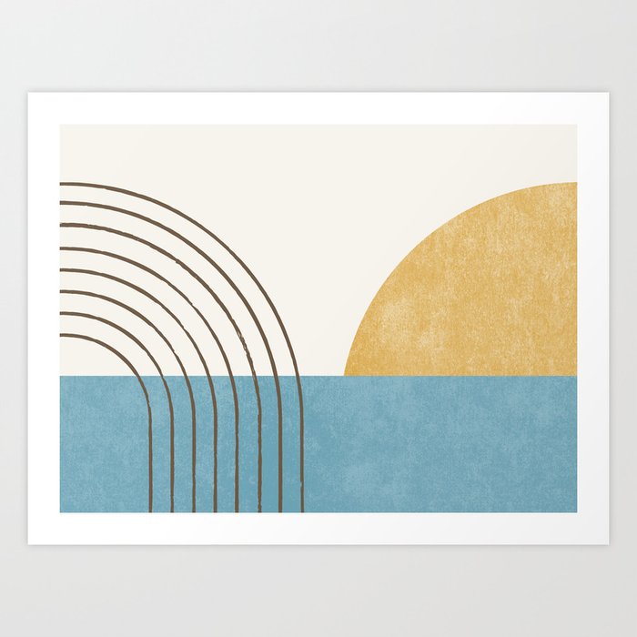 Sunny Ocean Horizon Art Print