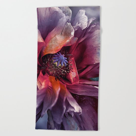 Abstract poppy(2). Beach Towel